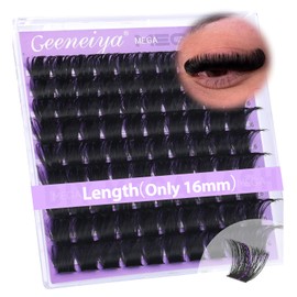 Geeneiya 200D Mega Lash Clusters Volume Eyelash Clusters D Curvature Cluster Eyelash Extensions DIY Wispy Lash Extension | Only 16MM Mega Lashes