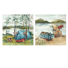 Lake Themed Party Napkins 40 Count | 2 Packs of 20CT Cocktail Napkins in Tim & Jan Designs