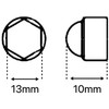Brown M8 (13mm Wrench) Plastic Nut and Bolt Protective Dome
