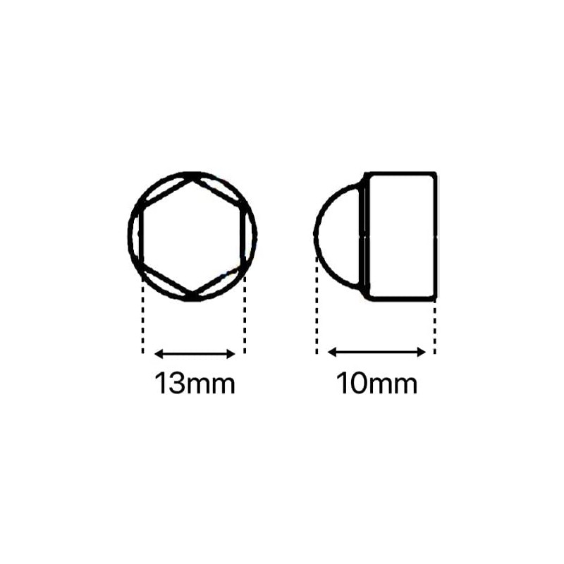 Brown M8 (13mm Wrench) Plastic Nut and Bolt Protective Dome