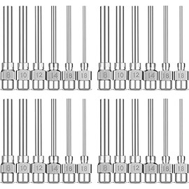 24 Piezas Agujas Dosificadoras 1 Pulgada Conector Luer de Punta Roma de Acero Inoxidable Agujas Romas de Acero Inoxidable