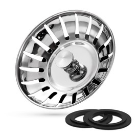 Kitchen Sink Strainer Drainer Plug - 84mm Thick Stainless Steel Replacement Sink Plugs Stopper for Drain and Filter in Kitchen and Bathroom Sinks Hole, Diameter 84mm