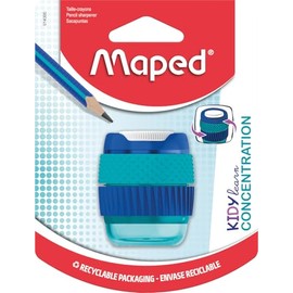 Maped - Temperamatite 1 Foro Kidy Learn Concentration - Con Serbatoio - Anelli Soft Rotanti - Funzione Clean - Riserva Grande Capacità