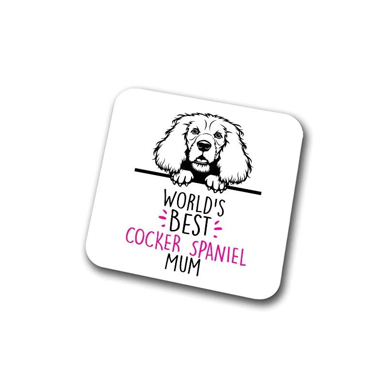 Cocker Spaniel World's Best Mum Coaster Dog Mum Cocker Spaniel