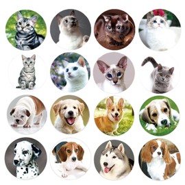 Hohamn Dog and Cat Stickers for Kids Teachers,1000 Pcs Dog Cat Design Stickers for Kids Birthday Party, School Reward, Giveaways