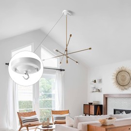 Haultop Light Canopy Kit White, 4.1IN Chandelier Canopy with All Mounting Hardware, Chandelier Hook for Pendant Light, Max Load 22LBS, Chandelier Canopy Kit for Hanging Plants