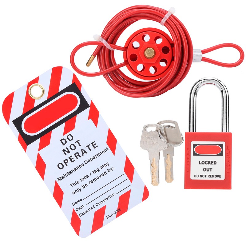 Cable Lock Kit Adjustable Insulation Universal for Valve Red Energy