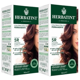 HERBATINT Tinte permanente sin amoniaco HERBATINT Castalño Claro Cobrizo 5R (Pack 2 Piezas)