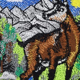 Gams on the Mountain Sew-On Gamswild Patch Capricorn Mountain Gams in Nature Sticker Embroidered Iron-On Patch Hunting Nature Friends Embroidery Iron-On Patch 80 x 80 mm