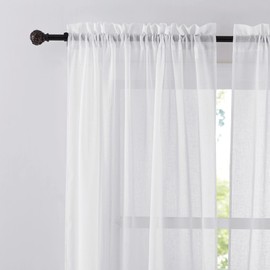 RYB HOME Small Curtain Rod 1 Inch Diameter Short Adjustable Length Heavy Duty with Vine Finials for Farmhouse Kitchen Living Room Nursery Cafe, 28 to 48 Inch, Bronze