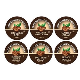 Smart Sips, Flavor Lovers Coffee Variety Sampler | Medium Roast | Blueberry Cinnamon Crumble, Cinnamon Roll, French Vanilla, Hazelnut Cream, Chocolate Peanut Butter, Southern Pecan | Assorted Coffee Pods for Keurig K-cup Machines, 48 Count