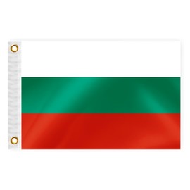 Bulgaria Boat Nautical Flag 12x18IN Double Sided Bulgarians Marine Banner Nylon Small Yacht Sail Pontoon ATV Bike Truck Motorcycle Flag with 2 Brass Grommets