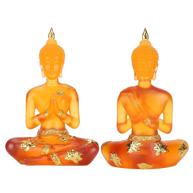 Transparent Sitting Buddha Statue Resin Buddha Figurine Sculpture Home Office
