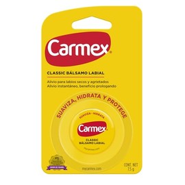 Carmex, Bálsamo Labial Hidratante Classic en Tarro, para Labios secos y Agrietados, Protege y Suaviza, 7.5 gr                                         