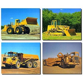 Impact Posters Gallery Wall Decoration Picture Caterpillar Dozer Construction Vehicles 16x20 Four Set Poster
