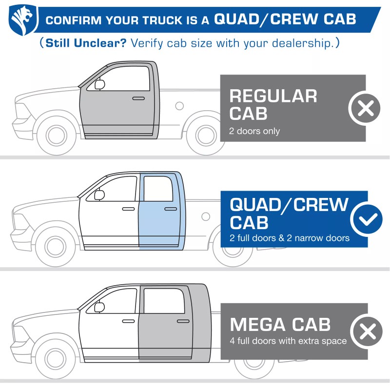 TYGER 4" Riser Running Boards for 02-08 Ram Quad Cab