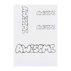 4 x 'Awesome' Temporary Tattoos - Water Resistant, Skin-Safe, Non-Toxic Transfers, Mixed Sizes (TO00082554)