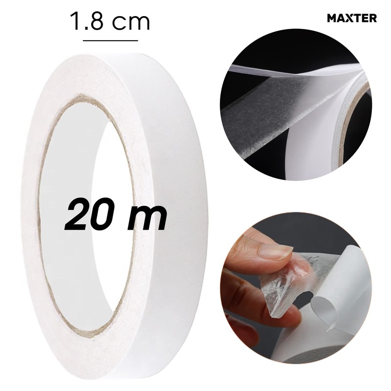 Maxter Double-Sided Tape Extra Strong Transparent Thin Double Sided Tape