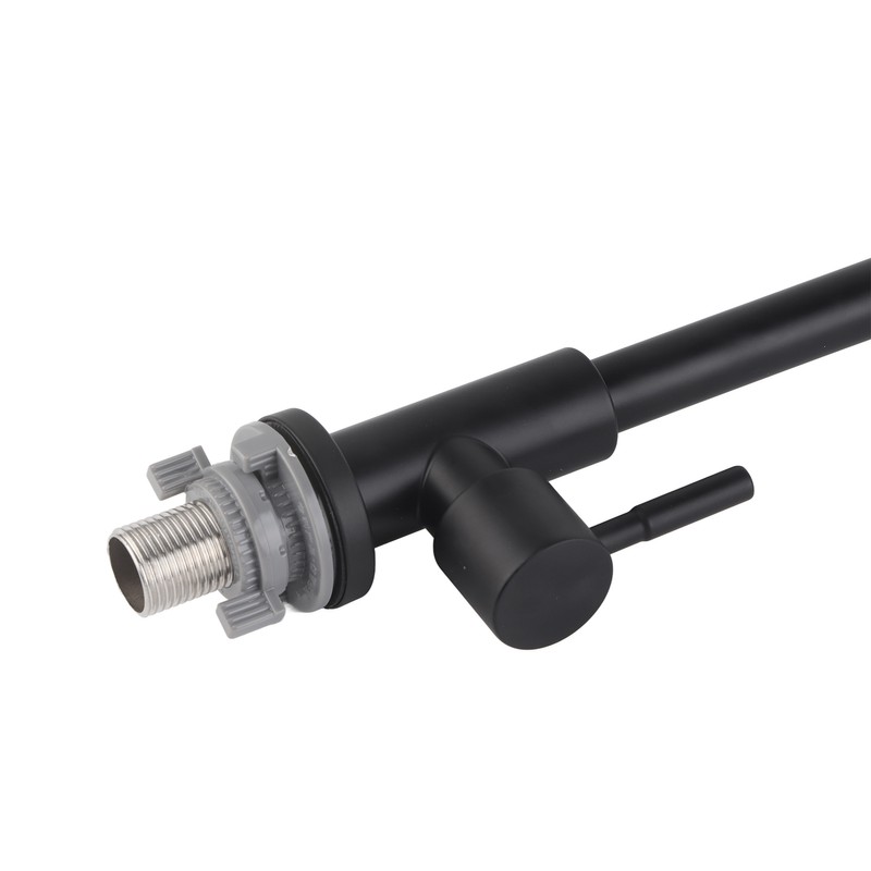 G1/2 Faucet 90 Degree Rotating Single Cold Matte Black Water