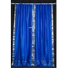 Island Blue Tie Top Sheer Sari Curtain/Drape/Panel - 60W x