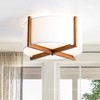 VILUXY Semi-Flush Mount Ceiling Light Fixture with Wood and Off-White