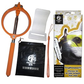 FULLPET Pooper Scooper, Pooper Scooper with Bag Attachment (Orange, 50 Bags)