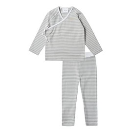 Stellou & friends Unisex Baby, Newborn and Toddler Matching Side Snap Kimono Top and Pants Set (Pink Stripe, 3-4 Years)