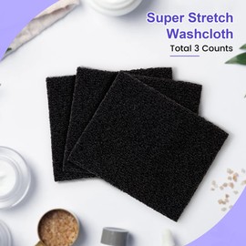 Daily Spa Renewal Exfoliating Washcloth, Super Stretchy Exfoliating Body Cloth, Exfoliating Cloth, 3 PCS, Black