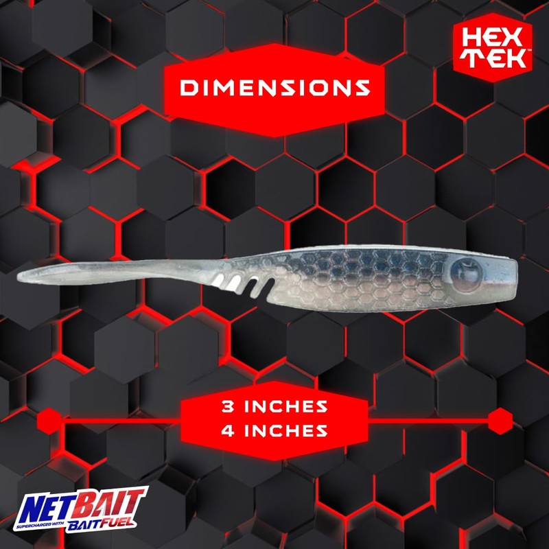NetBait HexTek Supercharged with BAITFUEL 4'' EKO Shad - Pro