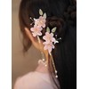 Chinese Hair Accessories,Pink Lotus Flora Hair Clips Handmade Hanfu Decorative