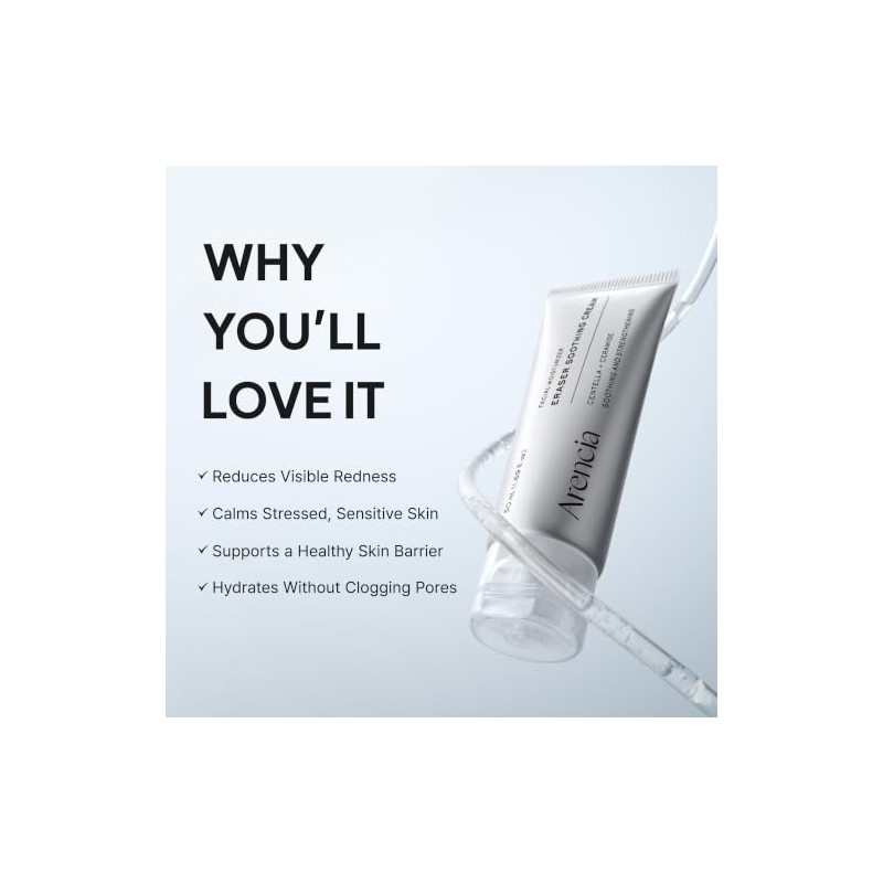 ARENCIA Eraser Soothing Cream, Facial Moisturizer with Centella & Ceramide,