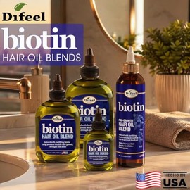 Difeel Biotin Hair Oil Blend - Mezcla grande de 12 onzas
