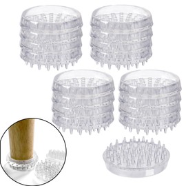 DBOO Furniture Castor Cups - Spiked Carpet Protectors (50mm, Pack of 16), Clear Carpet Savers for Wooden Floors & Sofa Legs, Anti-Slip Design for Home & Office