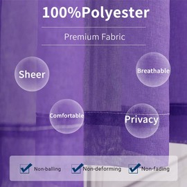 Yancorp - Cortinas de semi recámara de 72 pulgadas de largo, cortina transparente con bolsillo para barra, color verde azulado, turquesa, morado degradado, sala de estar, recámara de sirena, 1 panel (turquesa morado, 40 x 72 pulgadas)