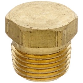 Anderson Metals - 56121-08 56121 Brass Pipe Fitting, Cored Hex Head Plug, 1/2" NPT Male Pipe