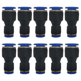 zjxed 1/4" OD x 3/8" OD Pneumatic quick Connector Push to Connect fittings Straight reducer Union/Coupler (Pack of 10)