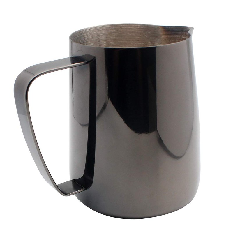 Dianoo Milchkännchen aus Edelstahl, Titanbeschichtung, cremig, Latte, Kaffee, Cappuccino mit