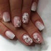 White Flower Press on Nails Short Square Fake Nails with