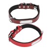 2pcs Pet Collar with Engraved Nameplate ID Tag Cowhide Padded