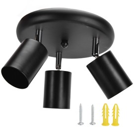 GU10 Ceiling Spotlight Holder 3 Head Rotating Lamp Base Fixture for Bedroom Dining Room Shopping Mall 85‑265VBlack