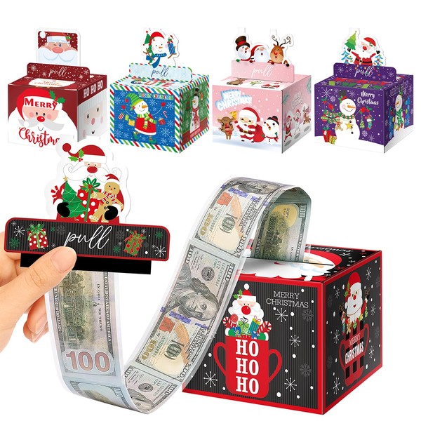 5Pcs Christmas Money Box for Cash Gift Pull, Money Holder