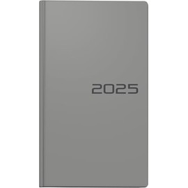 BRUNNEN Pocket Diary Model 756 (2025), 2 Pages = 1 Week, A6, 144 Pages, Balacron Cover, Grey