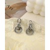 Elaximn Hypoallergenic Chunky Knot Drop Earrings for Women, Silver Geometric