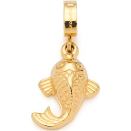 Leonardo Jewels Clip & Mix Ari Pendant Gold-Coloured Stainless Steel Detailed Lucky Binger in Koi Design, Jewellery Gift for Women, 023659, Stainless Steel, No Gemstone
