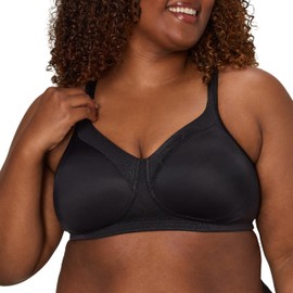 Playtex Women's 18 Hour Wireless, Silky Soft Smoothing T-Shirt Bra, Cool Comfort and 360 Support, Black