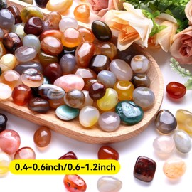 Decorative Rocks Colored Pebbles Polished Agate Stones Healing Crystal Glass Marbles for Plants Vase Fillers Outdoor Garden Landscaping Crafts Pots Indoor Fish Tank Gifts Reiki Witchcraft Meditation