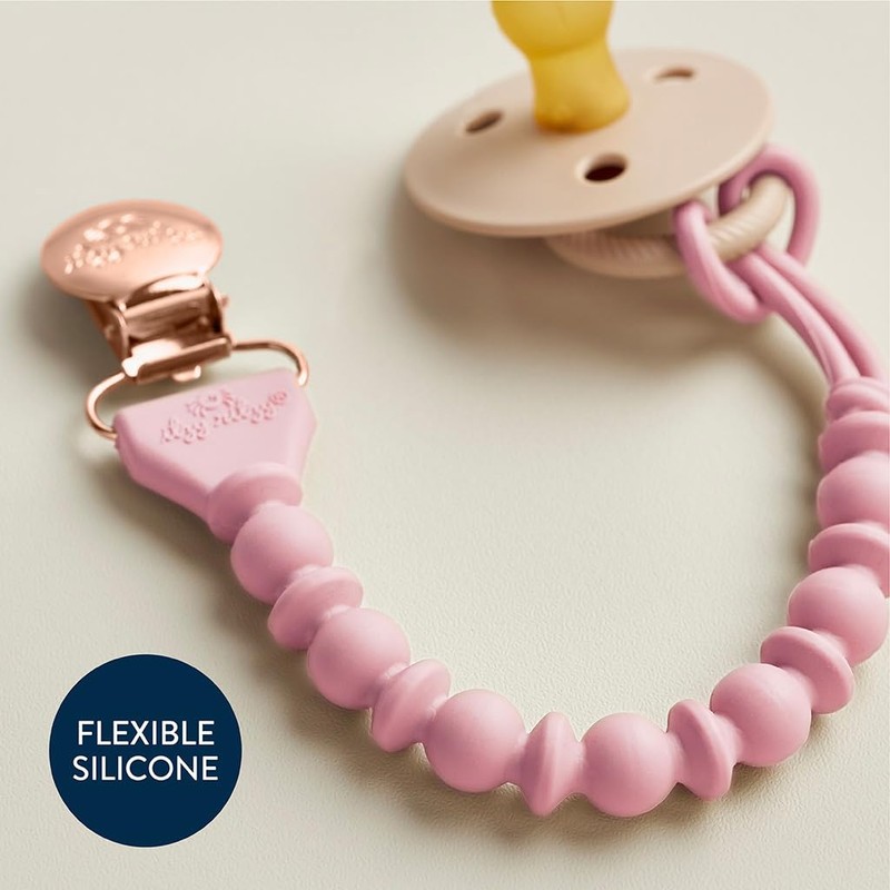 Itzy Ritzy Silicone Pacifier Clip; 100% Food Grade Silicone Pacifier