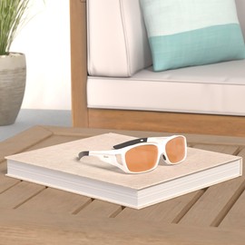 DUCO Wraparound Fitover Glasses Polarized Wear Over Sunglasses for Men Women UV Protection Sun Glasses Driving 8953 (L size White Frame Revo Red Lens)