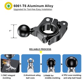iMESTOU 1" Ram Ball Adapter for Handlebars, Aluminium 1 inch Handlebar Ball Base Work with Ram Bike Phone Mounts (2)