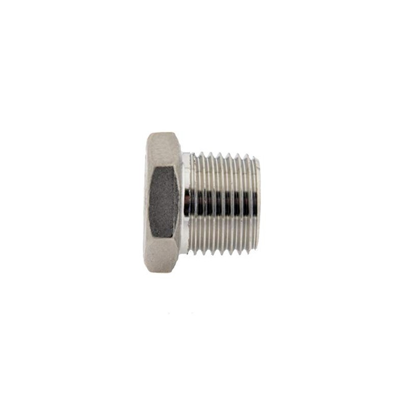 High-pressure sealing plug with external hexagonal NPT 1/8 inch, galvanised